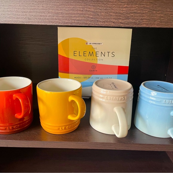 New Le Creuset Elements Mugs (4) set in beautiful assorted colors! 12 oz each - Picture 5 of 7